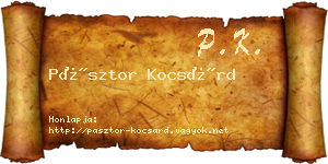 Pásztor Kocsárd névjegykártya