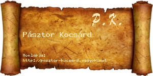 Pásztor Kocsárd névjegykártya