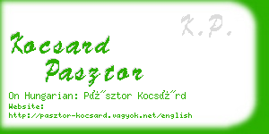 kocsard pasztor business card